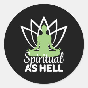 Adesivo Redondo Meditação Espiritual Como o Inferno Yoga Namaste R