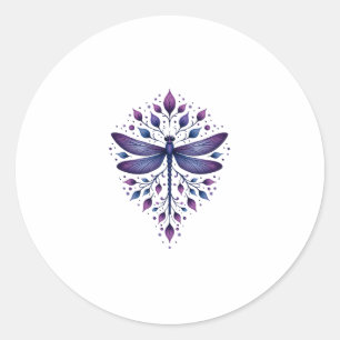 Adesivo Redondo Meditacao Fractal Geometria Espiritual Yoga Dragao