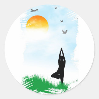 Adesivo Redondo Meditação iogi
