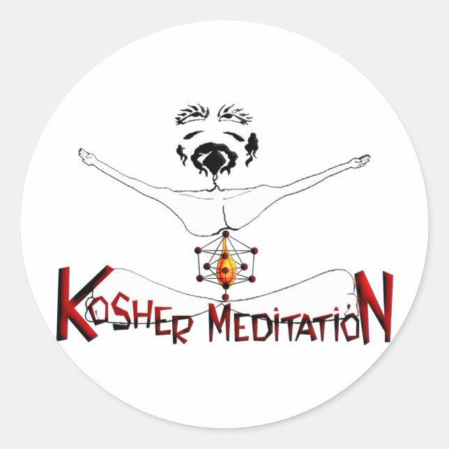 Adesivo Redondo Meditação Kosher (Frente)