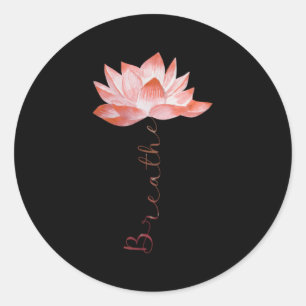 Adesivo Redondo Meditação Lotus Flower Yoga Zen Namaste