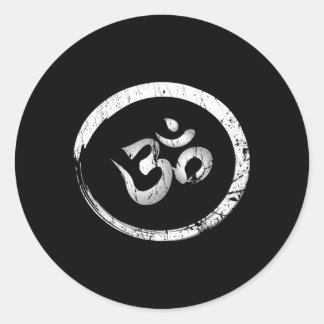 Adesivo Redondo Meditação Ohm Om Aum Yoga Namaste Espiritual