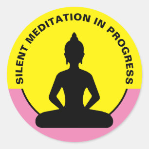 Adesivo Redondo Meditação SILENCIOSA no Progresso e Mindagação