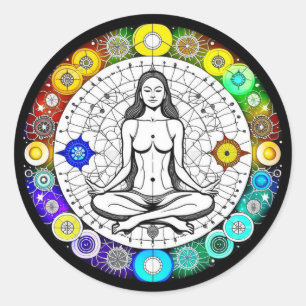Adesivo Redondo Meditação Tranquil e Serena Pacífica