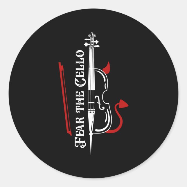 Adesivo Redondo Medo do Cello (Frente)