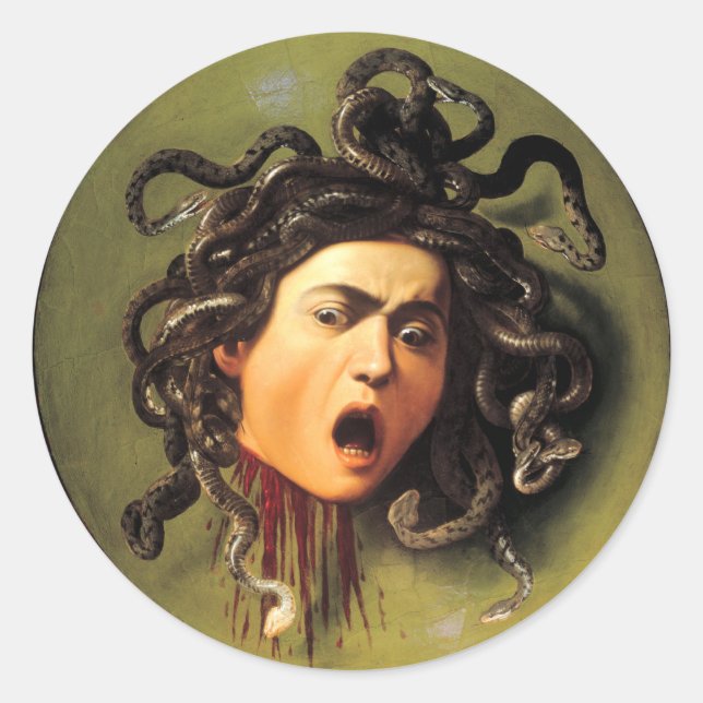 Adesivo Redondo Medusa, Caravaggio (Frente)