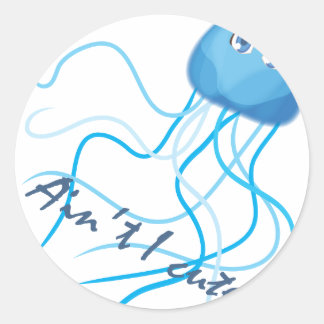 Adesivo Redondo medusa de caixa: Não sou fofo?
