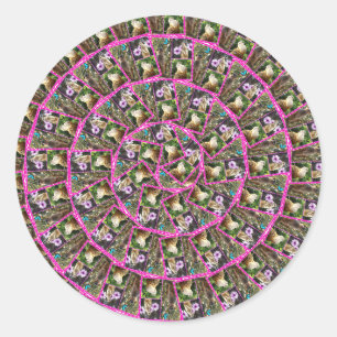 Adesivo Redondo Meerkat Abstrato Art, Round Sticker