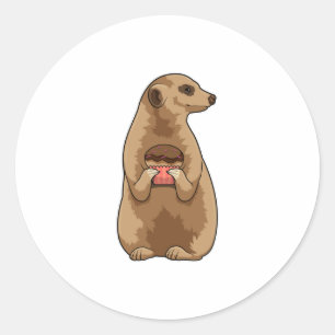 Adesivo Redondo Meerkat com Muffin