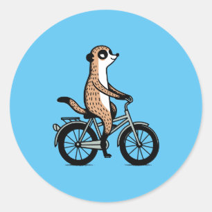 Adesivo Redondo Meerkat na bicicleta