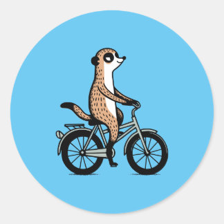 Adesivo Redondo Meerkat na bicicleta