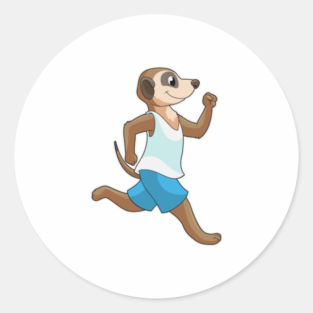Adesivo Redondo Meerkat no Running Sports (Frente)