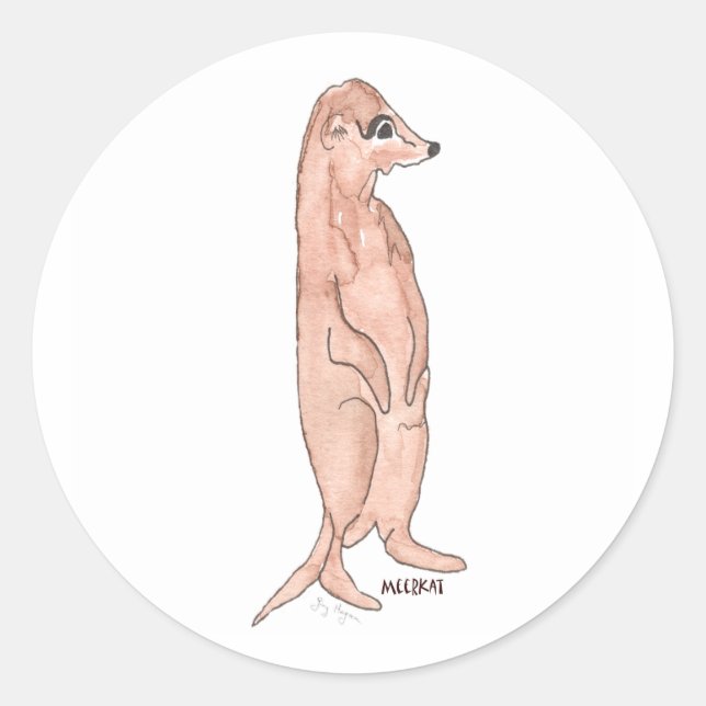 Adesivo Redondo Meerkat Sticker (Frente)