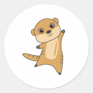 Adesivo Redondo Meerkat Sweet Animal For Children