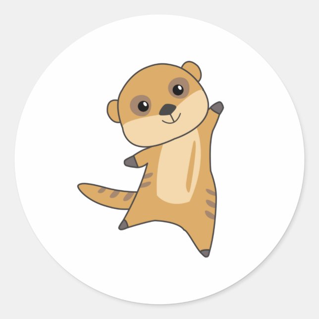 Adesivo Redondo Meerkat Sweet Animal For Children (Frente)