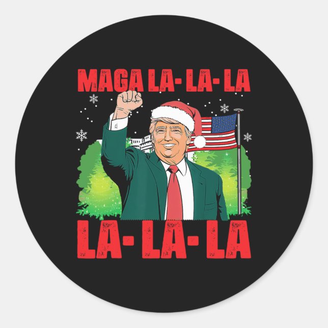 Adesivo Redondo Mega La Donald Trump Potus 47 Natal Feio (Frente)