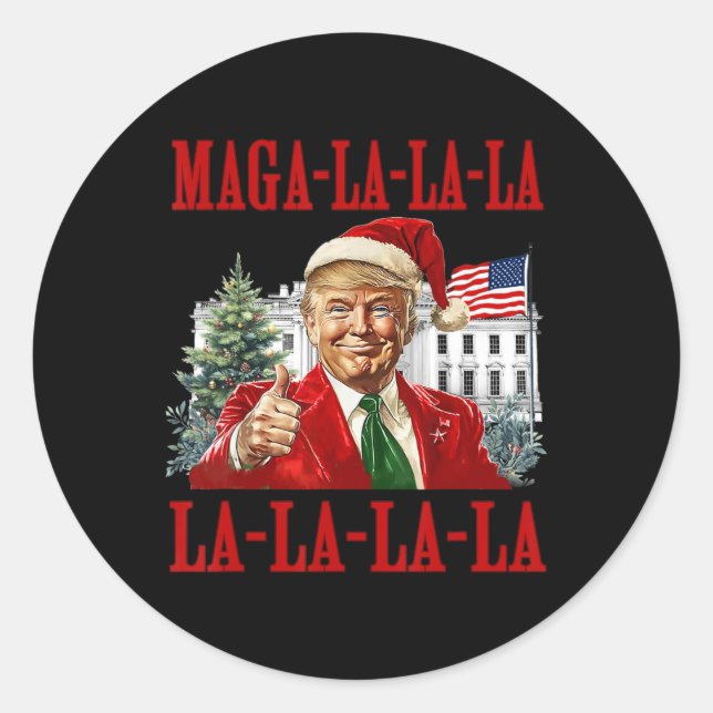 Adesivo Redondo Mega La Donald Trump Potus 47 Natal Feio (Frente)