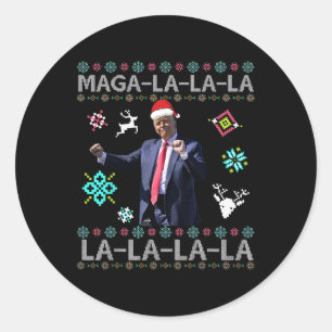 Adesivo Redondo Mega La Donald Trump Presidente 47 Dança Feia
