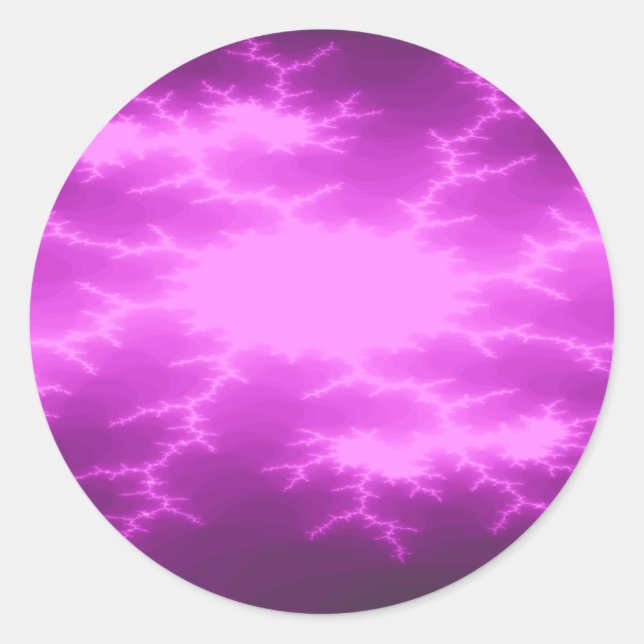 Adesivo Redondo Mega Lightning Fractal Stickers (Frente)