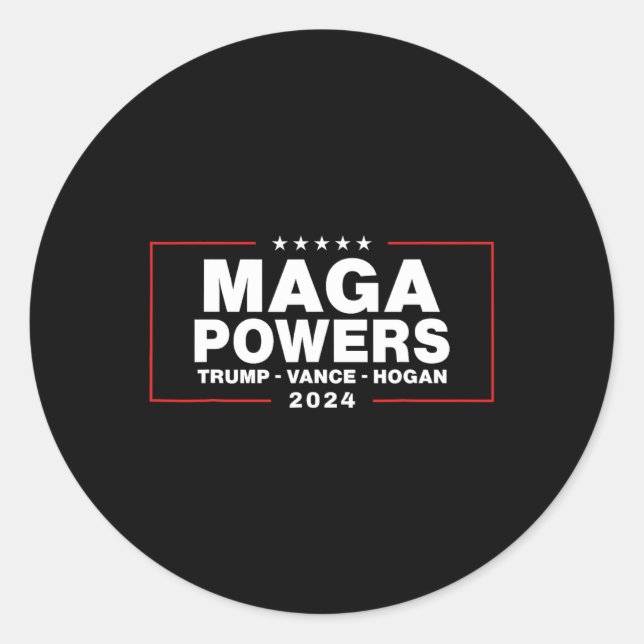 Adesivo Redondo Mega Powers Trump Vance Hogan 1 (Frente)