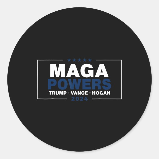 Adesivo Redondo Mega Powers Trump Vance Hogan 2 (Frente)