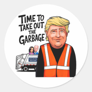 Adesivo Redondo Mega Trump Garge Hora Do Caminhão Para Sair Do Gar