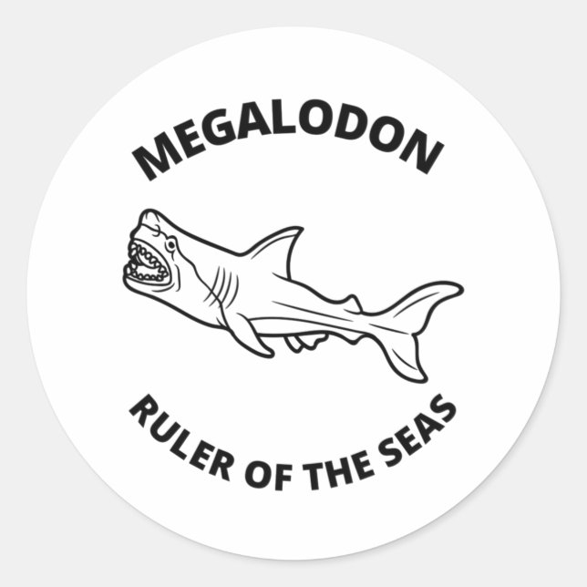 Adesivo Redondo Megalodon (Frente)