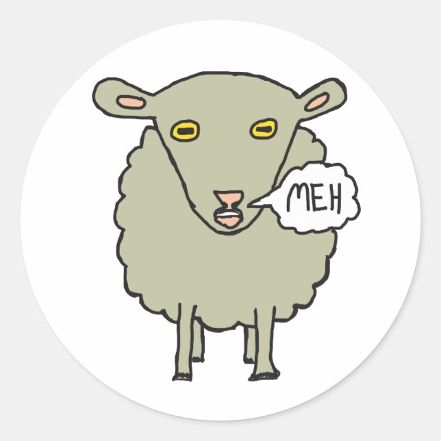 Adesivo Redondo Meh Sheep (Frente)