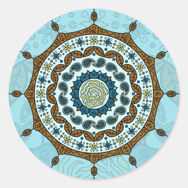 Adesivo Redondo Mehndi Fantasy Copper Sticker (Frente)