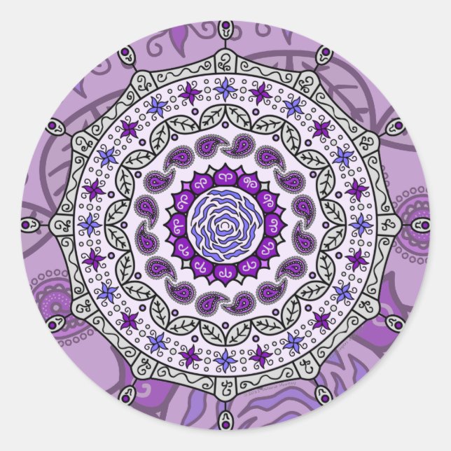 Adesivo Redondo Mehndi Fantasy Silver Sticker (Frente)