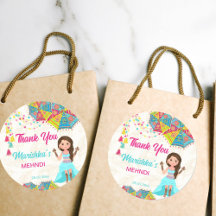 Mehndi rosa azul fofo menina indiana obrigado favo