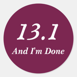 Adesivo Redondo Meia maratona de pau 13.1 (Borgonha)