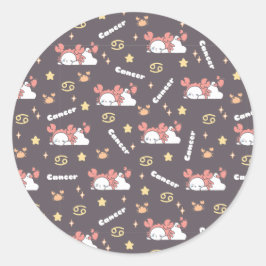 Adesivo Redondo Meia-noite Mágica - Cancer Zodiac Dreamland