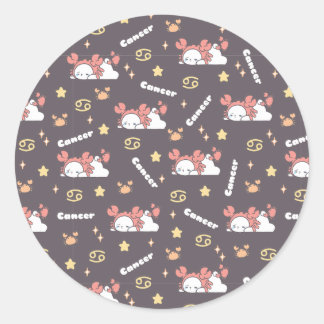 Adesivo Redondo Meia-noite Mágica - Cancer Zodiac Dreamland