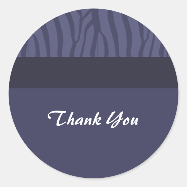 Adesivo Redondo Meia-Noite Roxo Obrigado (Frente)