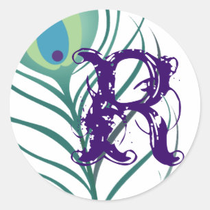 Adesivo Redondo Meia-Pavão Elegante