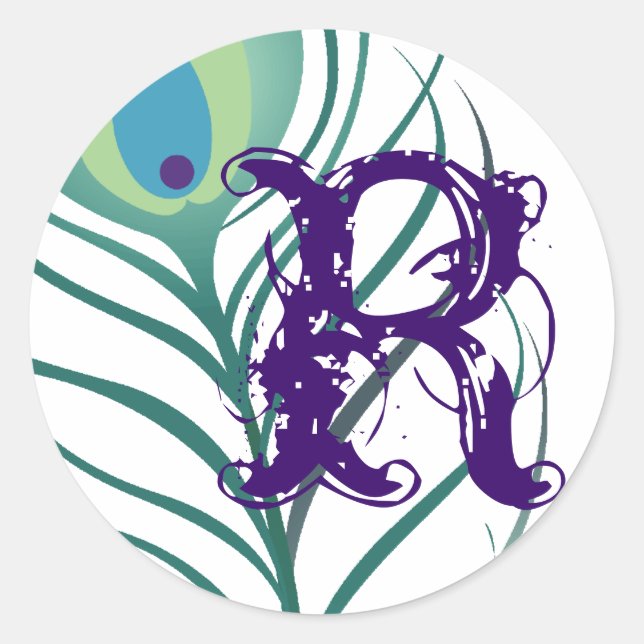 Adesivo Redondo Meia-Pavão Elegante (Frente)