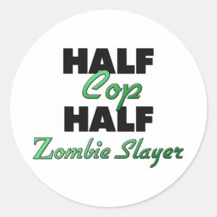 Adesivo Redondo Meia Policial Zombie Slayer