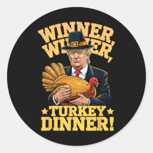 Adesivo Redondo Meilan Uni-Adultos Humor Funny Trump Vencedor