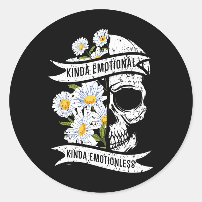 Adesivo Redondo Meio Emocional Meio Sem Emoções Saúde Mental (Frente)