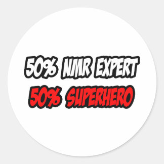 Adesivo Redondo Meio perito em RMN... meio super-herói