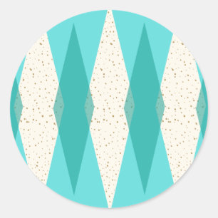 Adesivo Redondo Meio século Modern Argyle Round Stickers