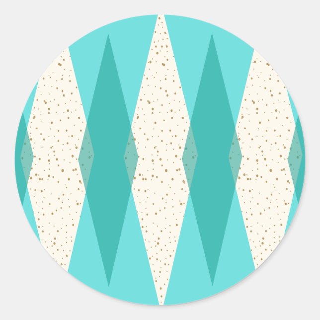 Adesivo Redondo Meio século Modern Argyle Round Stickers (Frente)