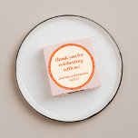 Adesivo Redondo Meio século Moderno Casamento Personalizado Laranj<br><div class="desc">Arranjo Personalizado Da Tipografia Laranja Moderna Do MeidCentury Agradeço Ao Coletivo Clássico Round</div>