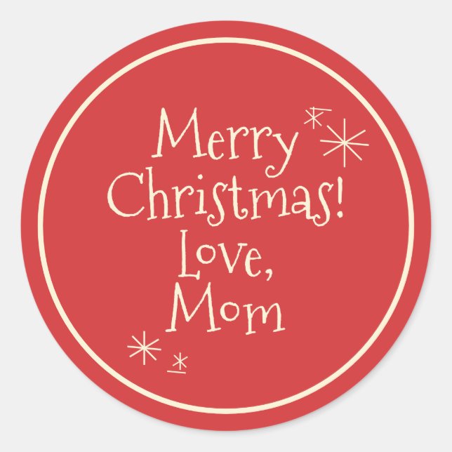 Adesivo Redondo Meio século moderno presente Natal 50 60 (Frente)