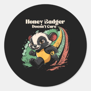 Adesivo Redondo Mel Badger não se importa com a diversão do animal