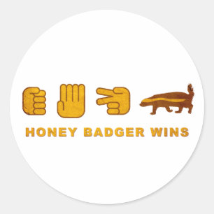 Adesivo Redondo Mel Badger vence - (Vintage) tesoura de papel rock
