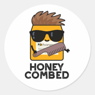 Adesivo Redondo Mel Combed Honey Pun