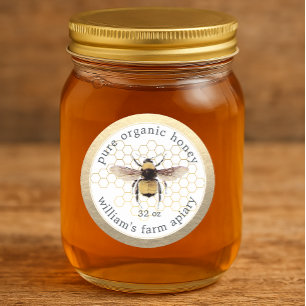 Adesivo Redondo Mel de Abelha Orgânico Gold Bee