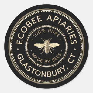 Adesivo Redondo Mel de Promocional de Abelhas de mel